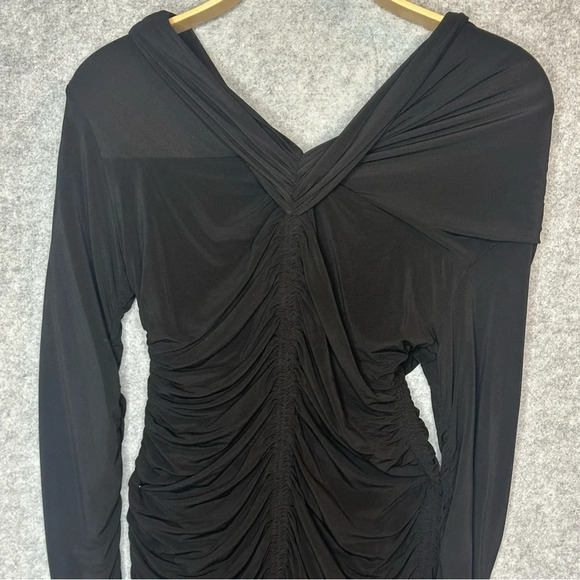 A.L.C. Black Marie Ruched Jersey Dress. Sz: M - Picture 11 of 15